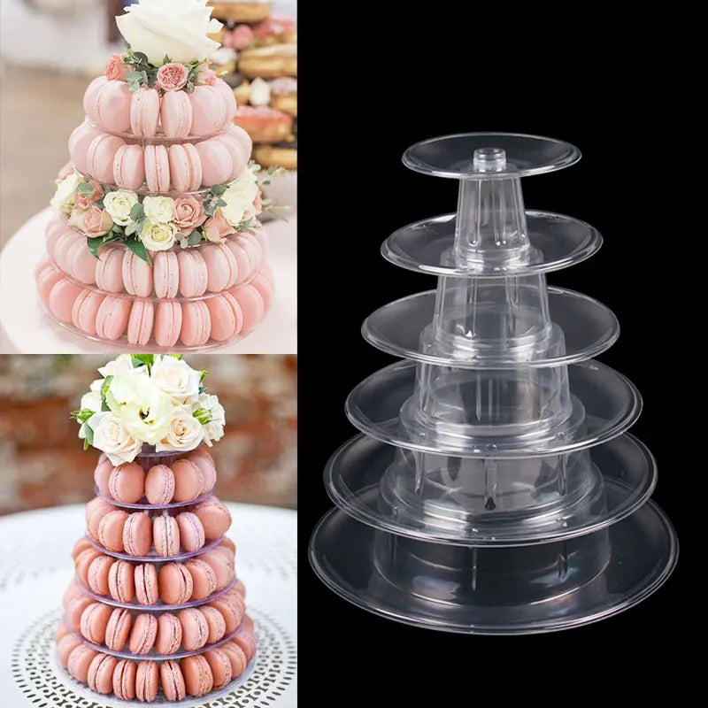 4/6/10 Tiers Round Macaron Tower Stand Desserts Display Rack Cupcake Tree Stands Tray For Wedding Birthday Cake Decorating Tools