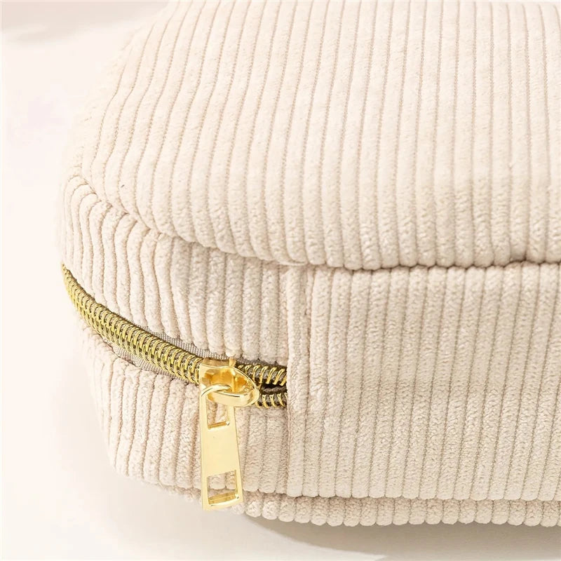 Corduroy Travel Cosmetic Bag Portable Makeup Storage Bag Purses Women Zipper Make Up Organizer Storage Clutch Beauty Case Pouch