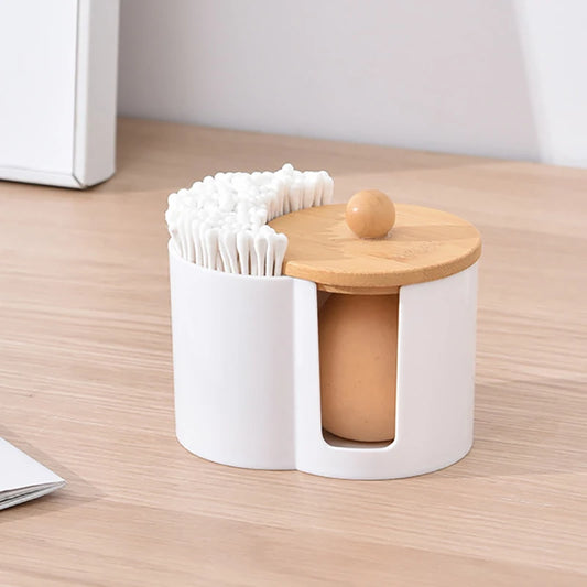 Cotton Round Pad Holder Powder Puff Storage Box Home Cotton Swab Box Makeup Organizer Dustproof Portable Durable Bathroom Jar