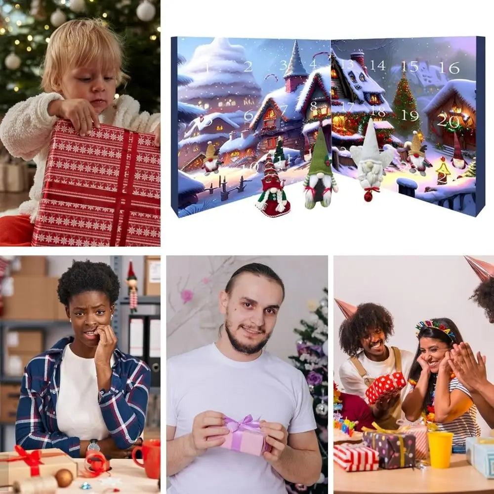 New Christmas Calendar Christmas Gnome Advent Calendar Decoration Props Gnome Dolls Blind Box Gift Home Festival Decoration
